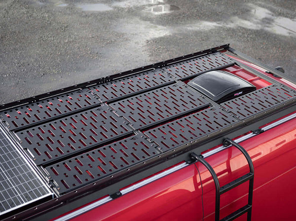 Decking panels on Sprinter Low Pro roof rack