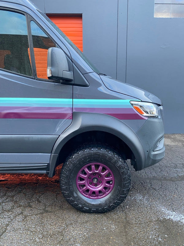 Desert Defender Fender Flares – Pointed Rear Design, Max Tyre Clearance for Sprinter 2019–2026+ — Front Only