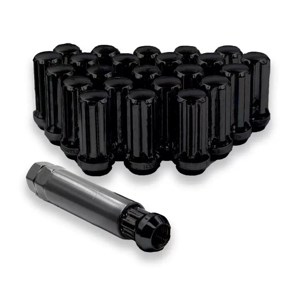 Marauder Wheel Lug Nut Kit — M14x1.5 Black Spline
