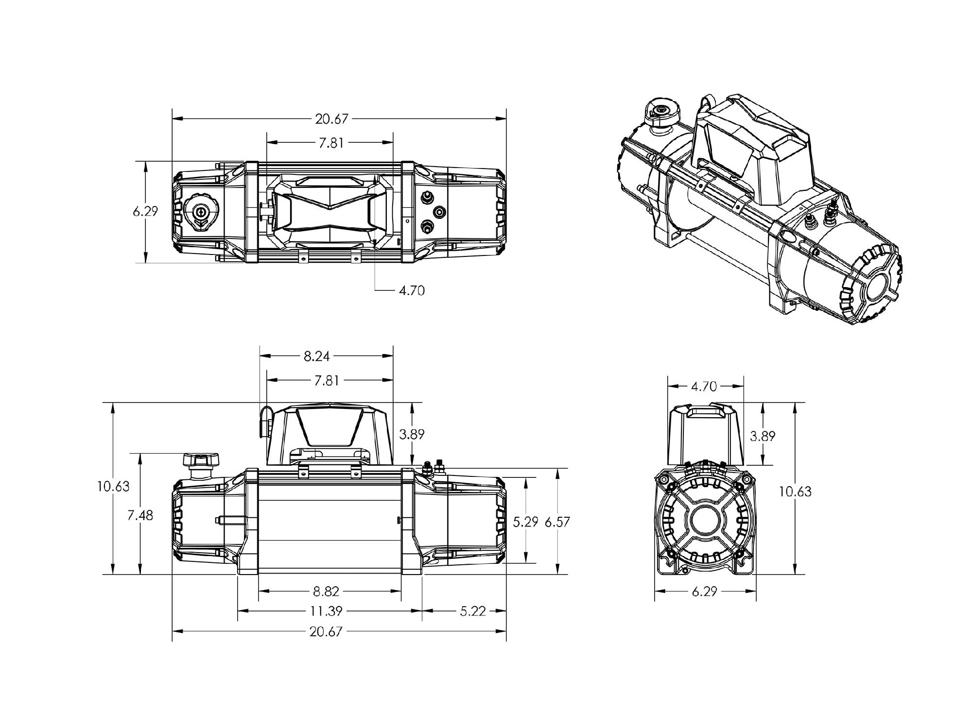 DV8 Xtract 5443kg Winch with Synthetic Rope