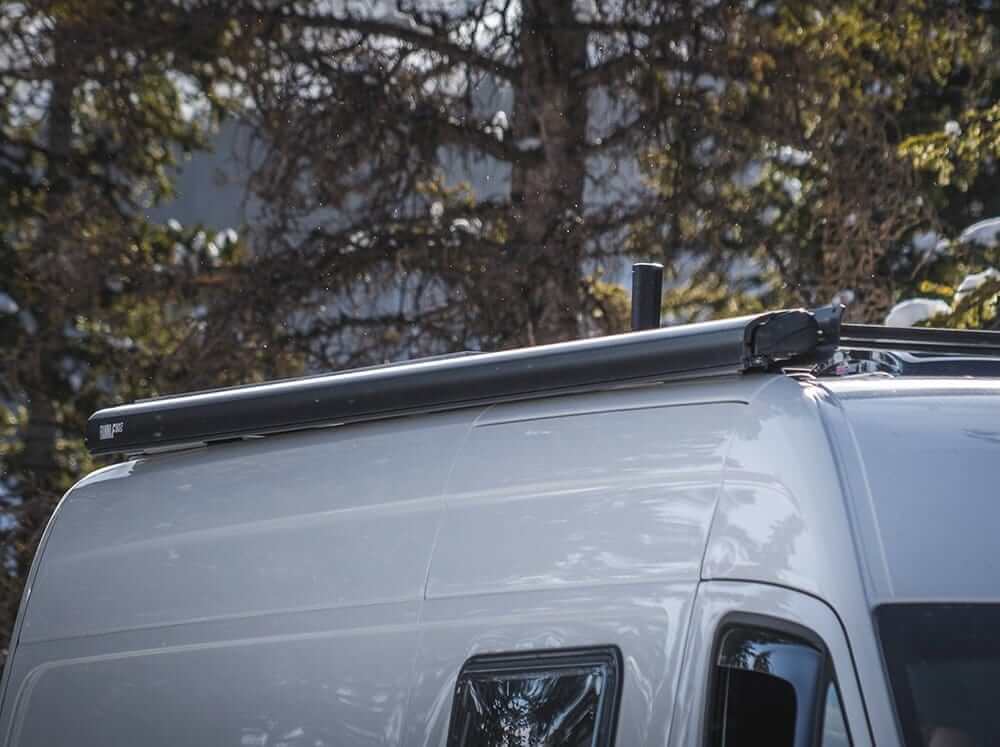 Fiamma F80S awning extended on Sprinter van
