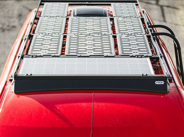 Front fairing mounted on Sprinter Low Pro roof rack