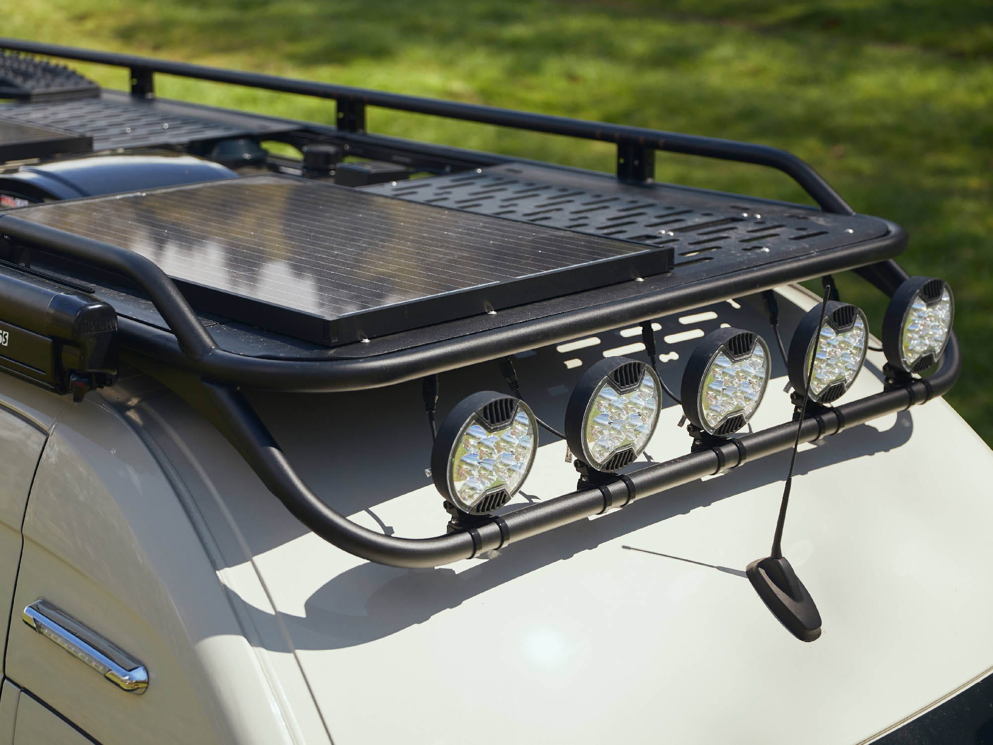 Drop Front rack with solar panels