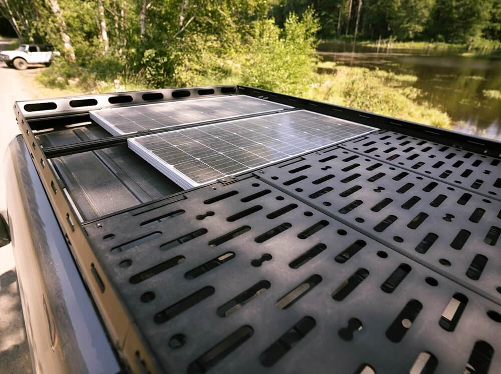 Decking panels installed on Sprinter