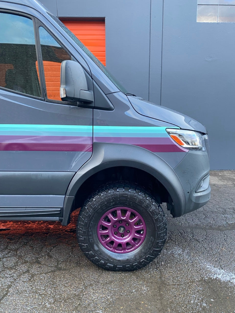Desert Defender Fender Flares – Pointed Rear Design, Max Tyre Clearance for Sprinter 2019–2026+ — Front Only