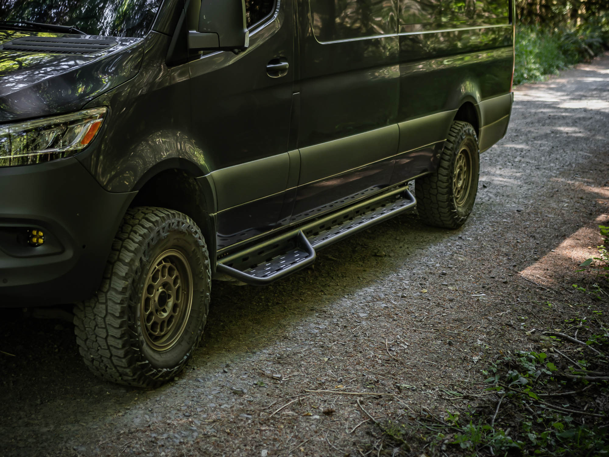 Lowered step height for easy cab and side-door access