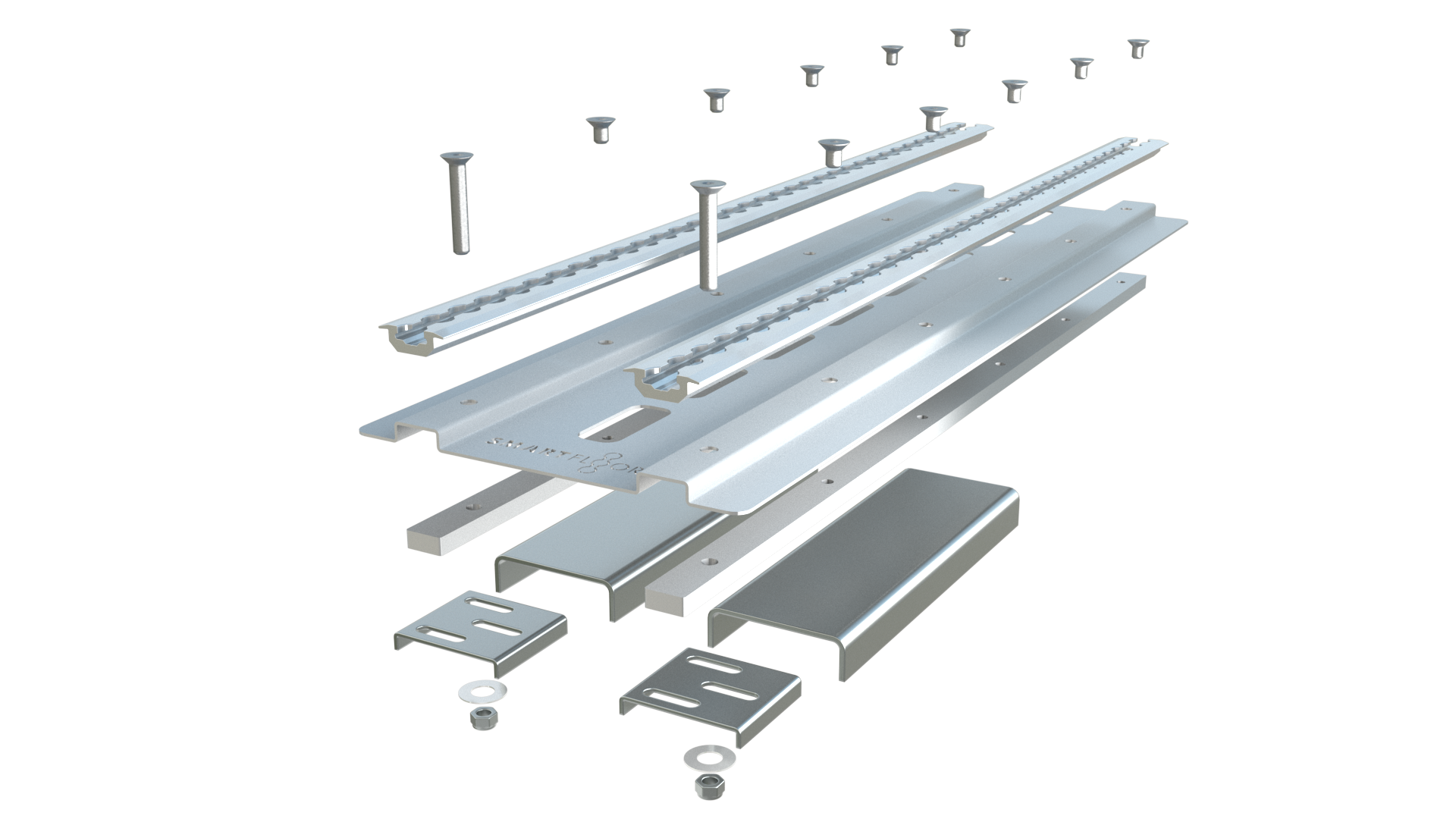 Single seat mounting solution exploded view