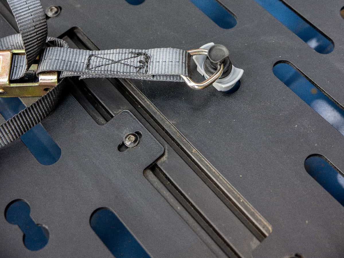 L-track hooks on the safari rack