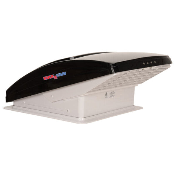 MaxxFan Deluxe Roof Fan — Smoke Rain Dome, Thermostat, Power Lift & Remote (356 x 356mm)