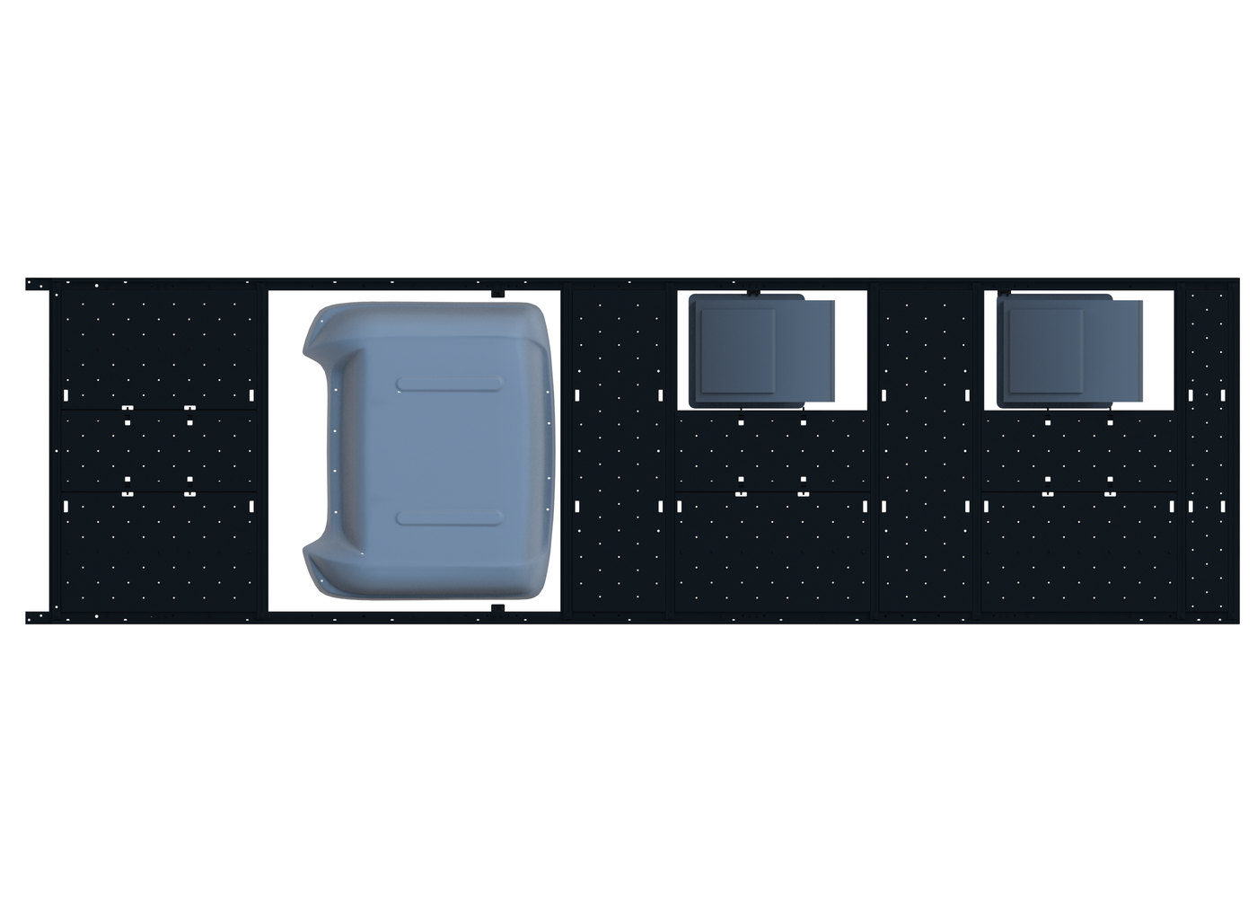 Slim Platform Rack - Extended - Front MB Air Con / Mid Offset Fan / Rear Offset Fan (RS5)