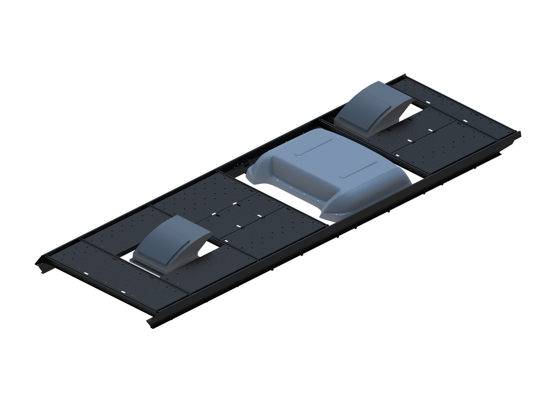 Slim Platform Rack - Front Centre Fan / Mid MB Air Con / Rear Offset Fan (RS5)